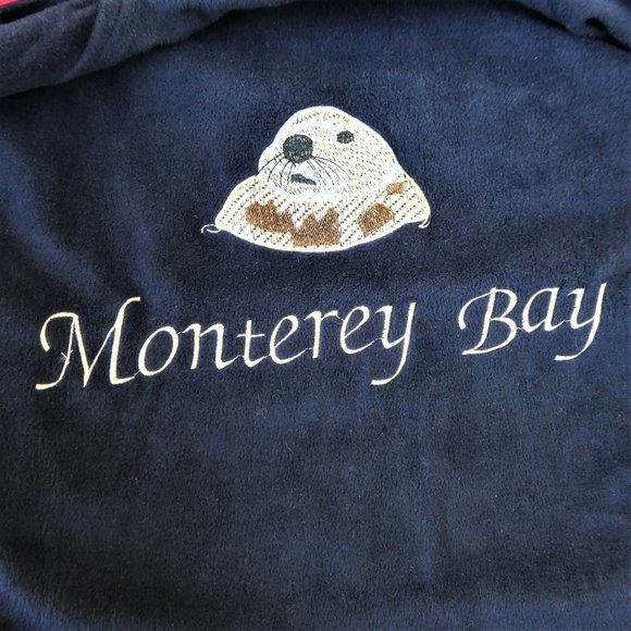 Sea Otter Monterey Bay California Reversible Nylon Fleece Jacket Hood Souvenir - Picture 5 of 10